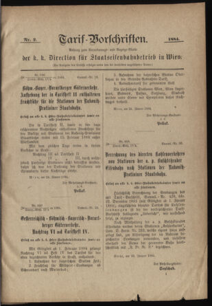 Verordnungs- und Anzeige-Blatt der k.k. General-Direction der österr. Staatsbahnen 18840113 Seite: 11