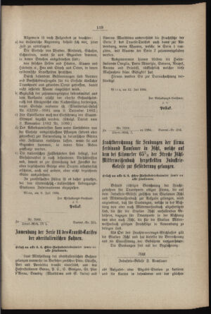 Verordnungs- und Anzeige-Blatt der k.k. General-Direction der österr. Staatsbahnen 18840113 Seite: 117