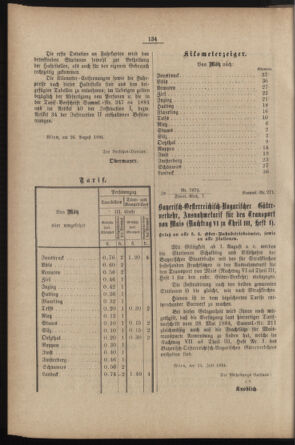 Verordnungs- und Anzeige-Blatt der k.k. General-Direction der österr. Staatsbahnen 18840113 Seite: 132