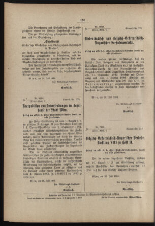 Verordnungs- und Anzeige-Blatt der k.k. General-Direction der österr. Staatsbahnen 18840113 Seite: 134