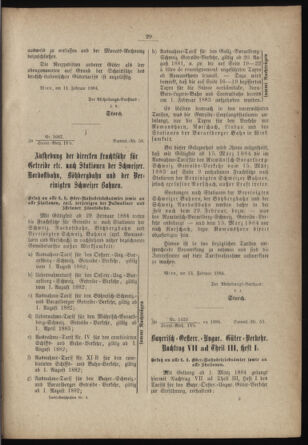 Verordnungs- und Anzeige-Blatt der k.k. General-Direction der österr. Staatsbahnen 18840113 Seite: 27