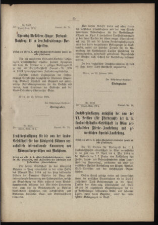 Verordnungs- und Anzeige-Blatt der k.k. General-Direction der österr. Staatsbahnen 18840113 Seite: 33