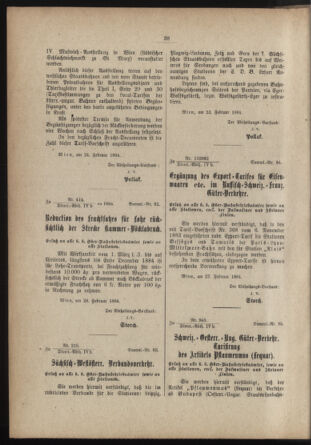 Verordnungs- und Anzeige-Blatt der k.k. General-Direction der österr. Staatsbahnen 18840113 Seite: 36