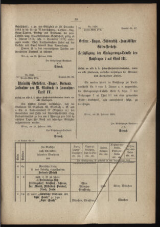 Verordnungs- und Anzeige-Blatt der k.k. General-Direction der österr. Staatsbahnen 18840113 Seite: 37