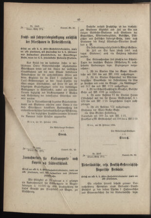 Verordnungs- und Anzeige-Blatt der k.k. General-Direction der österr. Staatsbahnen 18840113 Seite: 38