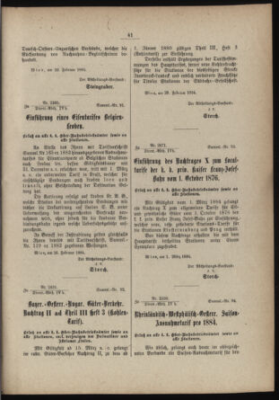 Verordnungs- und Anzeige-Blatt der k.k. General-Direction der österr. Staatsbahnen 18840113 Seite: 39