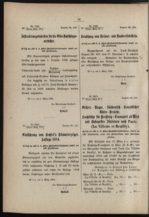 Verordnungs- und Anzeige-Blatt der k.k. General-Direction der österr. Staatsbahnen 18840113 Seite: 42