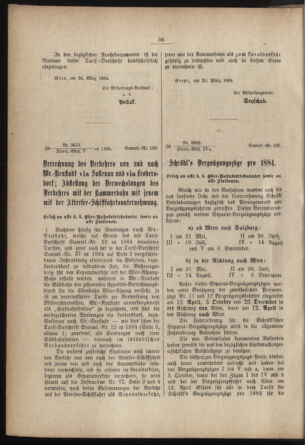 Verordnungs- und Anzeige-Blatt der k.k. General-Direction der österr. Staatsbahnen 18840113 Seite: 54