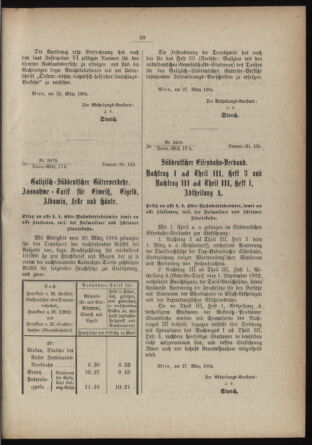 Verordnungs- und Anzeige-Blatt der k.k. General-Direction der österr. Staatsbahnen 18840113 Seite: 57