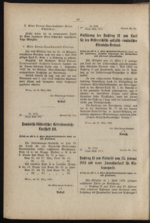 Verordnungs- und Anzeige-Blatt der k.k. General-Direction der österr. Staatsbahnen 18840113 Seite: 60