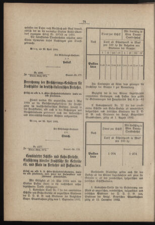 Verordnungs- und Anzeige-Blatt der k.k. General-Direction der österr. Staatsbahnen 18840113 Seite: 72