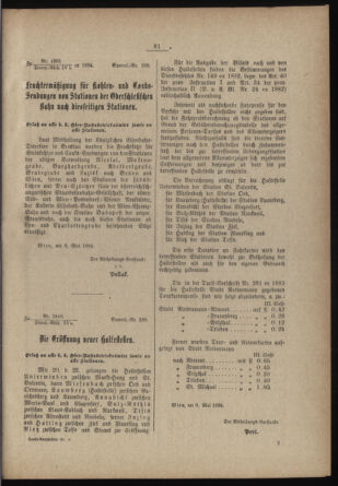 Verordnungs- und Anzeige-Blatt der k.k. General-Direction der österr. Staatsbahnen 18840113 Seite: 79