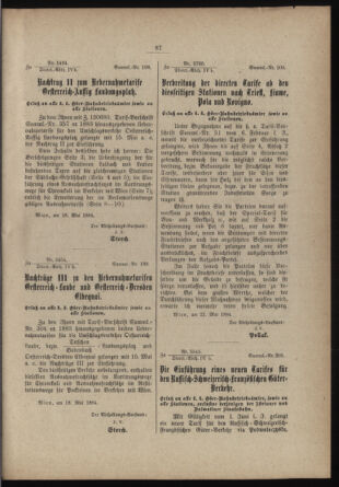 Verordnungs- und Anzeige-Blatt der k.k. General-Direction der österr. Staatsbahnen 18840113 Seite: 85