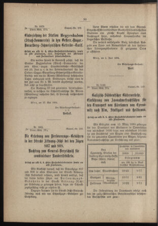 Verordnungs- und Anzeige-Blatt der k.k. General-Direction der österr. Staatsbahnen 18840113 Seite: 88