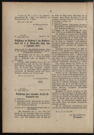 Verordnungs- und Anzeige-Blatt der k.k. General-Direction der österr. Staatsbahnen 18840113 Seite: 92