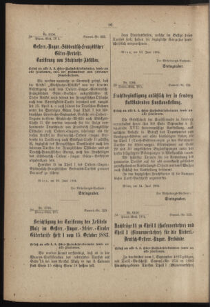 Verordnungs- und Anzeige-Blatt der k.k. General-Direction der österr. Staatsbahnen 18840113 Seite: 94