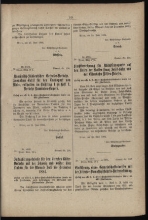 Verordnungs- und Anzeige-Blatt der k.k. General-Direction der österr. Staatsbahnen 18840113 Seite: 99