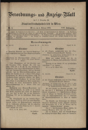 Verordnungs- und Anzeige-Blatt der k.k. General-Direction der österr. Staatsbahnen