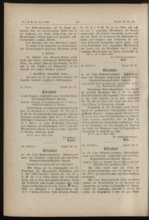 Verordnungs- und Anzeige-Blatt der k.k. General-Direction der österr. Staatsbahnen 18840413 Seite: 6