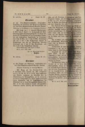 Verordnungs- und Anzeige-Blatt der k.k. General-Direction der österr. Staatsbahnen 18840512 Seite: 14