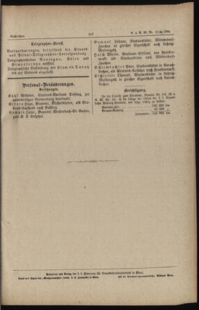 Verordnungs- und Anzeige-Blatt der k.k. General-Direction der österr. Staatsbahnen 18840512 Seite: 17