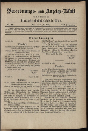 Verordnungs- und Anzeige-Blatt der k.k. General-Direction der österr. Staatsbahnen