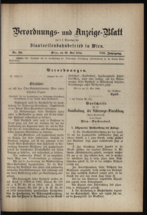 Verordnungs- und Anzeige-Blatt der k.k. General-Direction der österr. Staatsbahnen 18840530 Seite: 19