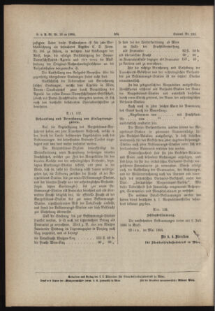 Verordnungs- und Anzeige-Blatt der k.k. General-Direction der österr. Staatsbahnen 18840607 Seite: 124