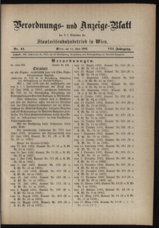 Verordnungs- und Anzeige-Blatt der k.k. General-Direction der österr. Staatsbahnen 18840612 Seite: 47