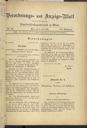 Verordnungs- und Anzeige-Blatt der k.k. General-Direction der österr. Staatsbahnen 18840612 Seite: 93