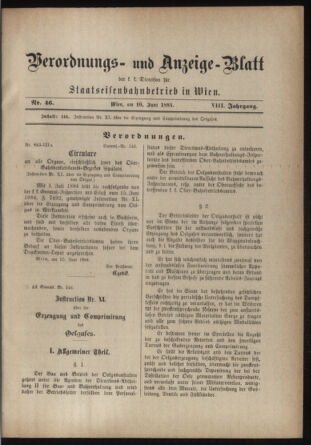 Verordnungs- und Anzeige-Blatt der k.k. General-Direction der österr. Staatsbahnen 18840616 Seite: 33