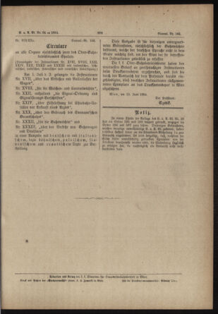 Verordnungs- und Anzeige-Blatt der k.k. General-Direction der österr. Staatsbahnen 18840624 Seite: 31