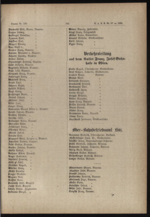 Verordnungs- und Anzeige-Blatt der k.k. General-Direction der österr. Staatsbahnen 18840624 Seite: 57