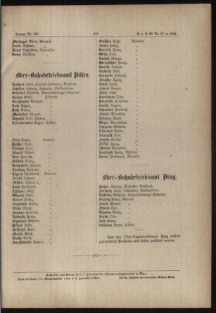 Verordnungs- und Anzeige-Blatt der k.k. General-Direction der österr. Staatsbahnen 18840624 Seite: 61