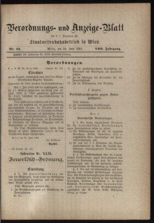 Verordnungs- und Anzeige-Blatt der k.k. General-Direction der österr. Staatsbahnen 18840624 Seite: 7