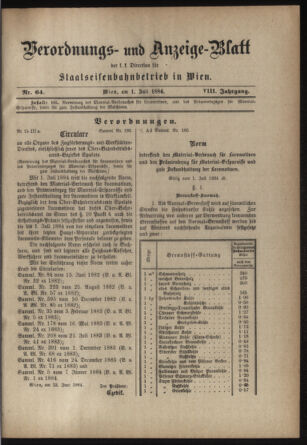 Verordnungs- und Anzeige-Blatt der k.k. General-Direction der österr. Staatsbahnen 18840701 Seite: 21