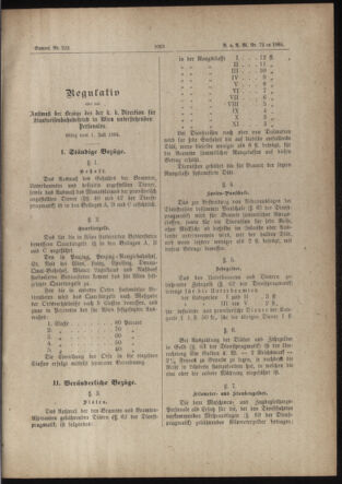 Verordnungs- und Anzeige-Blatt der k.k. General-Direction der österr. Staatsbahnen 18840714 Seite: 21