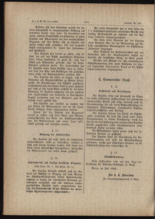 Verordnungs- und Anzeige-Blatt der k.k. General-Direction der österr. Staatsbahnen 18840715 Seite: 22