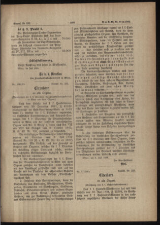 Verordnungs- und Anzeige-Blatt der k.k. General-Direction der österr. Staatsbahnen 18840719 Seite: 3