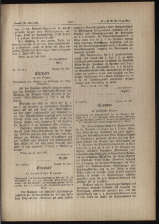 Verordnungs- und Anzeige-Blatt der k.k. General-Direction der österr. Staatsbahnen 18840719 Seite: 5