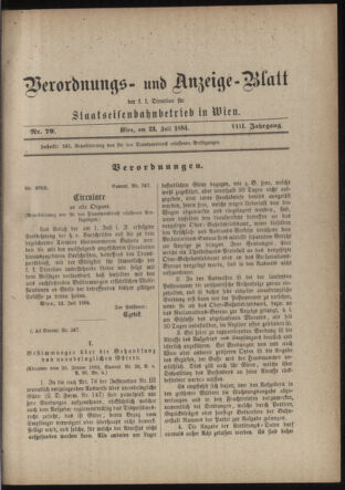 Verordnungs- und Anzeige-Blatt der k.k. General-Direction der österr. Staatsbahnen 18840723 Seite: 5