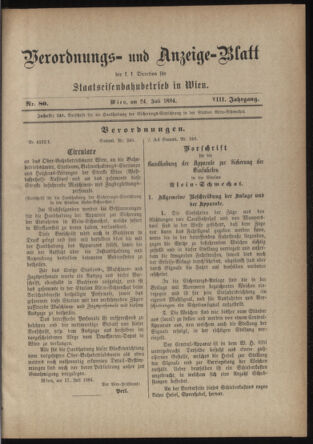 Verordnungs- und Anzeige-Blatt der k.k. General-Direction der österr. Staatsbahnen