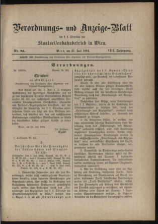 Verordnungs- und Anzeige-Blatt der k.k. General-Direction der österr. Staatsbahnen 18840727 Seite: 9