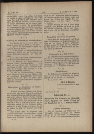 Verordnungs- und Anzeige-Blatt der k.k. General-Direction der österr. Staatsbahnen 18840729 Seite: 23