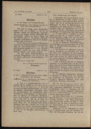 Verordnungs- und Anzeige-Blatt der k.k. General-Direction der österr. Staatsbahnen 18840829 Seite: 10