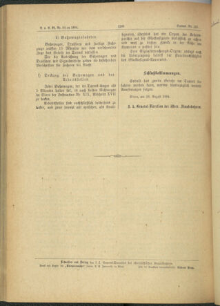 Verordnungs- und Anzeige-Blatt der k.k. General-Direction der österr. Staatsbahnen 18840829 Seite: 20