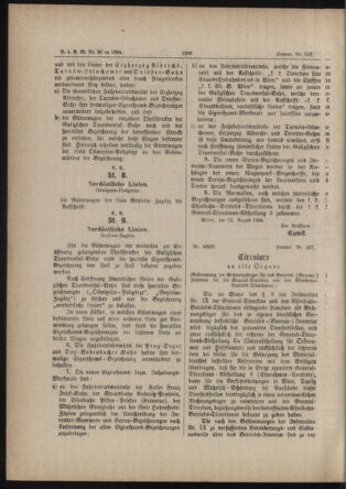 Verordnungs- und Anzeige-Blatt der k.k. General-Direction der österr. Staatsbahnen 18840829 Seite: 24