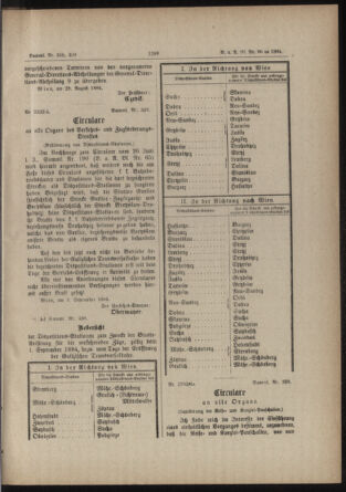 Verordnungs- und Anzeige-Blatt der k.k. General-Direction der österr. Staatsbahnen 18840829 Seite: 25