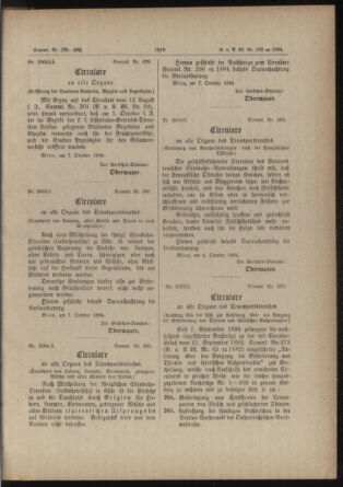 Verordnungs- und Anzeige-Blatt der k.k. General-Direction der österr. Staatsbahnen 18841011 Seite: 5