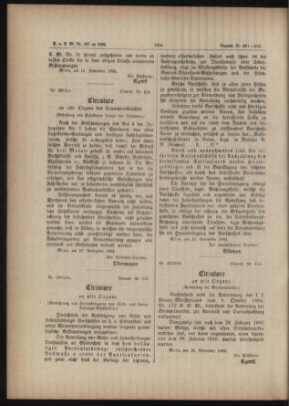 Verordnungs- und Anzeige-Blatt der k.k. General-Direction der österr. Staatsbahnen 18841123 Seite: 6